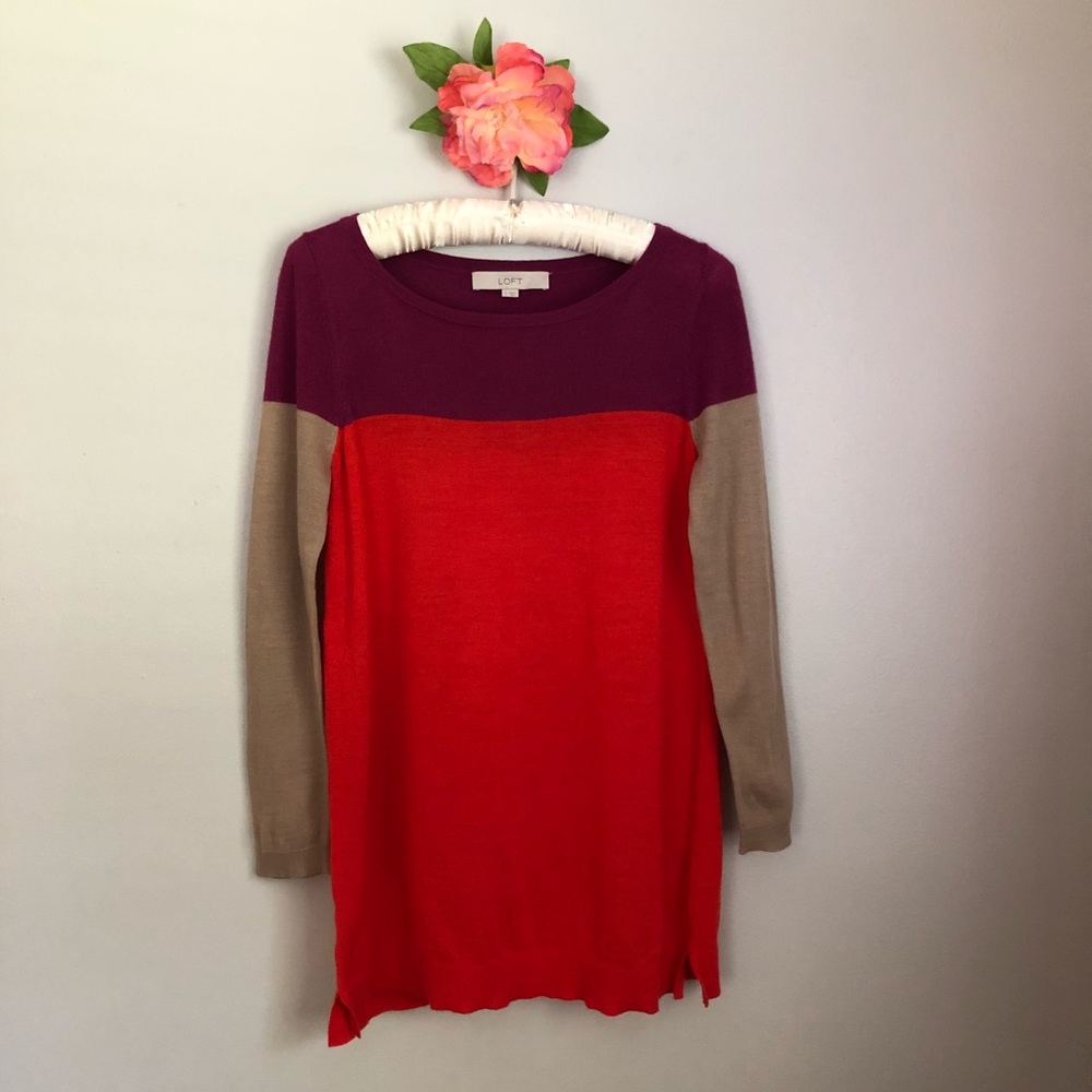Loft Sweater Colorblock Size S